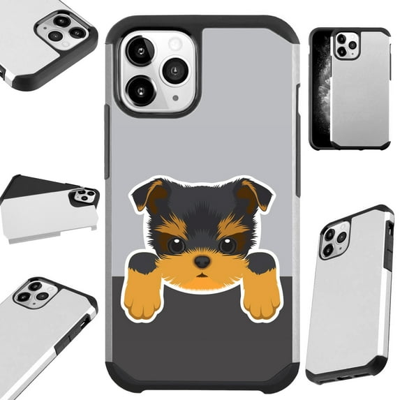 Compatible with iPhone 12 | iPhone 12 Pro Hybrid Fusion Guard Phone Case Cover (Cute Dog Yorkshire Terrier)