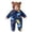 Blue, variant on Baby Boys Girls Winter Warm Fleece Footie Bunting Snowsuit,Cow‑Print Cartoon Hooded Onesie,0‑12 Months