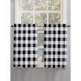 thumbnail image 3 of Kitchen Curtains 45 Inches length, Vintage Farmhouse Window Treatment Curtain Drapes, Black and White Checkered Lightweight Window Panels for Living Room Bedroom, 52"x45", 2 Panels, 3 of 7