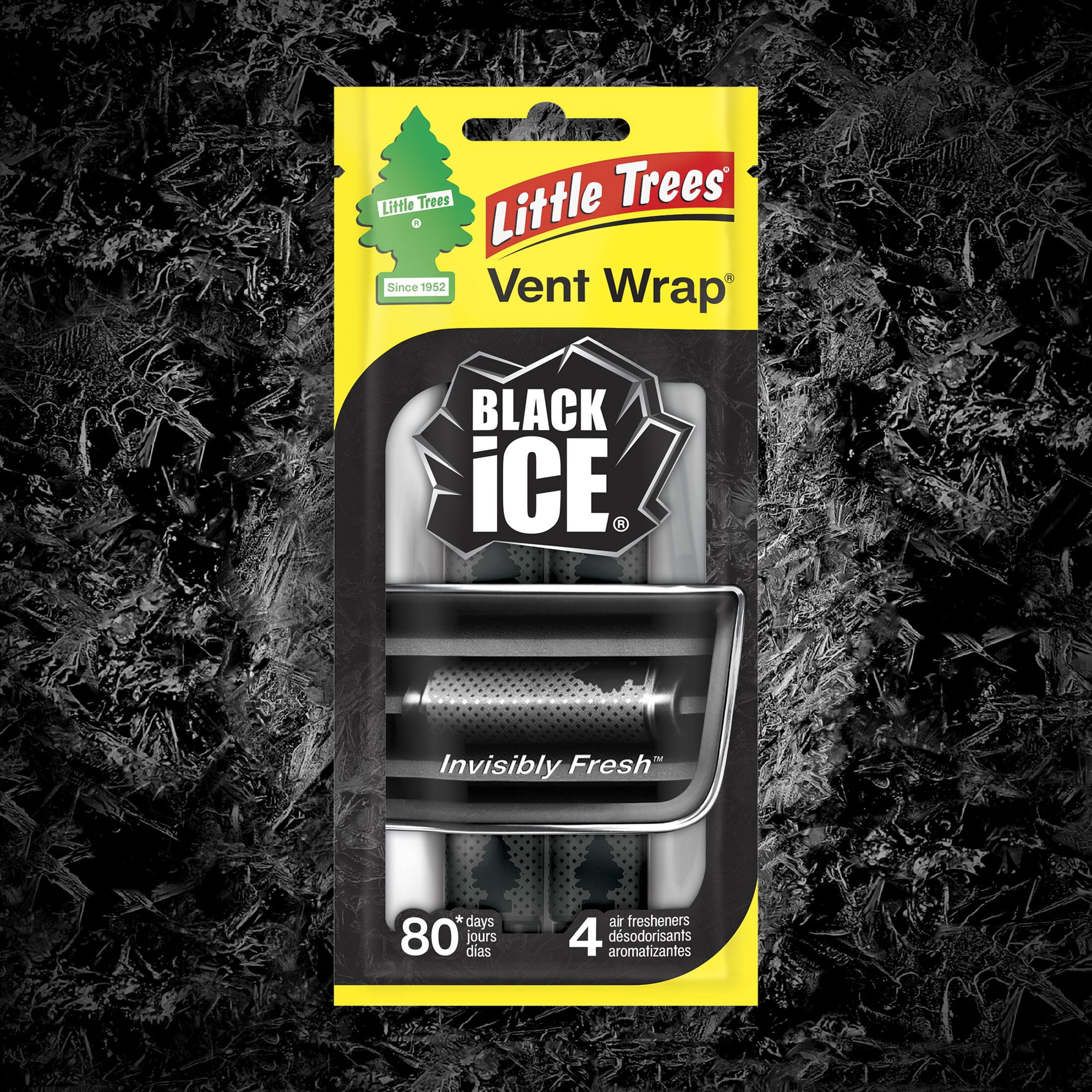 (2 pack) Little Trees Air Freshner Vent Wrap Black Ice 4-Pack