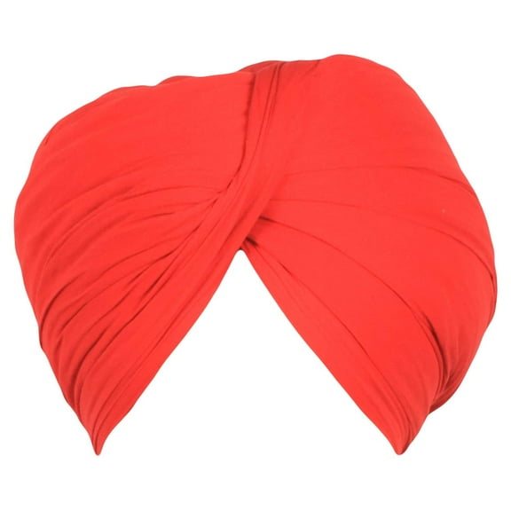 Sikh Cotton Turban For Men | Fire Opal Color | 5Mts Punjabi Pagri (Unstitched Rubia Voile) By Indian Collectible