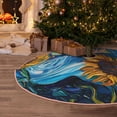 thumbnail image 5 of Xecao Starry Night Sunflower Field Pattern Christmas Tree Skirt Holiday Part Decorations for Christmas Tree, Farmhouse Christmas Decor Xmas Holiday Home Party Decorations-36", 5 of 6
