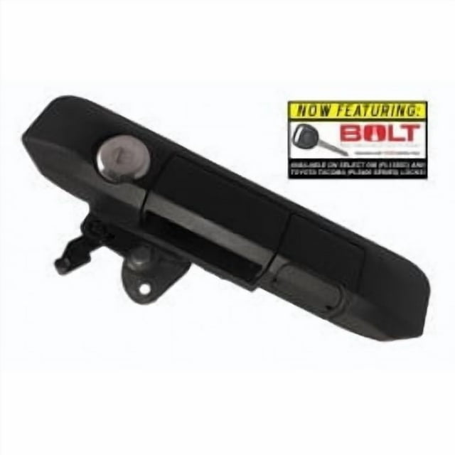 Fits 2005-2015 Toyota Tacoma Pop & Lock Tailgate Lock PL5400 Locks Tailgate Handle; Full Handle Replacement; Manual; Black; Plastic; Direct-Fit; With Bolt Codeable Lock Cylinder