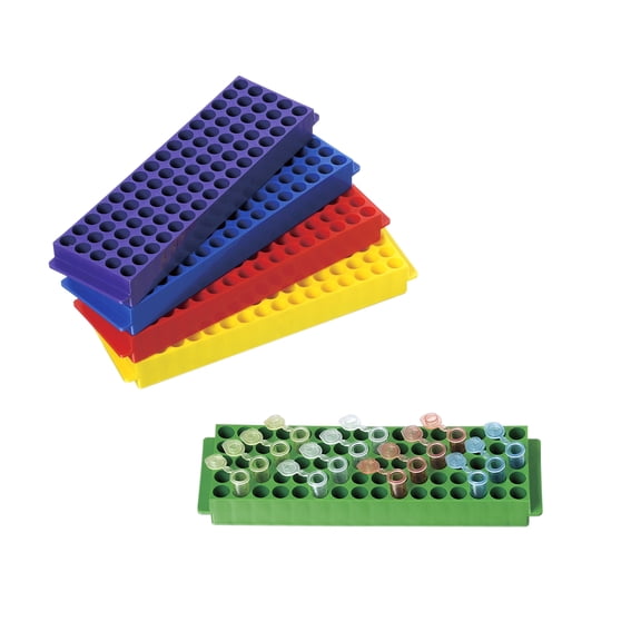 CryoKing 20Pcs Tube Rack, Microcentrifuge Tube Rack, 80-Well One Side Centrifuge Test Tube Rack Holder for 1.5-2.0ml Lab Centrifuge Tubes, 80 Holes (Assorted Colors)