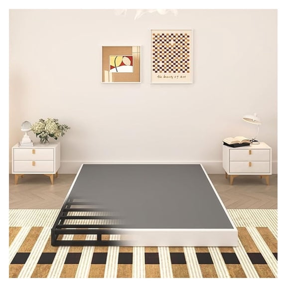 5 Inch King Size Box Spring, Heavy Duty Metal Mattress Foundation, 3000 lbs Capacity, Low Profile, Noise-Free, Easy Assembly with Fabric Cover