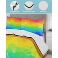 thumbnail image 4 of Rainbow Oil Painting Queen Size Down Alternative Comforter, Lightweight Comforter Quilt Bedding Set with Pillow Shams Watercolor Colorful Abstract Art All Seasons Bed Comforter Duvet Insert 90"x96", 4 of 7