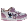 thumbnail image 2 of Disney Stitch And Angel Girls Hook And Loop Skate Style Sneakers. (Toddler Little Kids), Pink White, Size: 11, 2 of 6