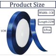 thumbnail image 2 of Dark Blue Ribbon 10mm for Gift Wrapping, 22M Double Sided Ribbon Navy Blue Polyester Ribbon Balloon Ribbon Fabric Thick Ribbon for Crafts, 2 of 4