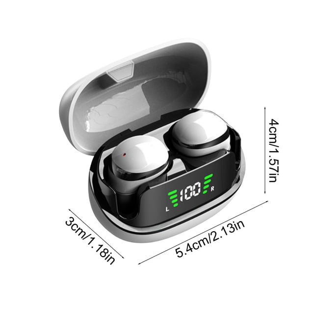 Herunwer Mini True Wireless Earbuds with Digital Display, Active Noise Cancelling, Type-C Fast Charging