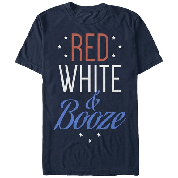 Men's CHIN UP 4th of July and Booze Graphic Tee Navy Blue X Large