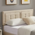 thumbnail image 4 of VECELO Upholstered Platform Bed with Height Adjustable Tufted Button Headboard, Queen, Beige, 4 of 10
