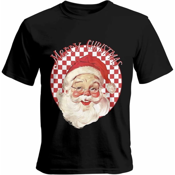 Camisetas para hombre, Feliz Navidad, Papá Noel, manga corta, informales, camisetas gráficas para adolescentes, niños y hombres