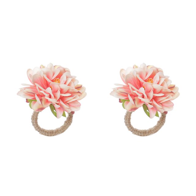 Monstrate 6 piezas flor artificial servilletero lino extraíble reutilizable colorido festival interior anillos ornamentales decoración