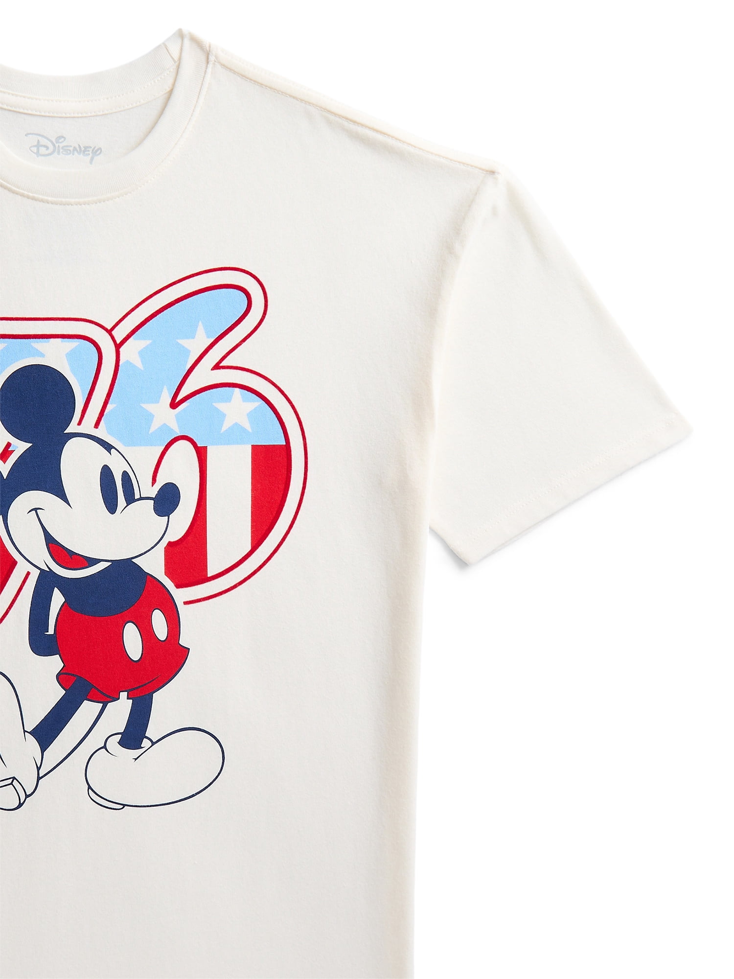 Disney Mickey Mouse Boys American Flag Graphic Tee with Short Sleeves, Sizes 4-20
