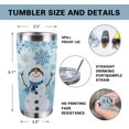 thumbnail image 2 of 20 oz Winter Snowman Insulated Vacuum Tumbler with Lid and Straw, Blue Snowflakes Stainless Steel Double Wall Coffee Cup, Travel Mug Christmas Birthday Gifts for Men Women Boys Girls, 2 of 7