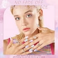 thumbnail image 3 of Press on Nails Medium Short Square GLAMERMAID, Pink Pastel Cloud Fake Nails with Design Macaroon Easter Acrylic False Nail Kits Stick Glue on Nails Sets for Women Reusable Full Cover Gel Nails 24Pcs, 3 of 3