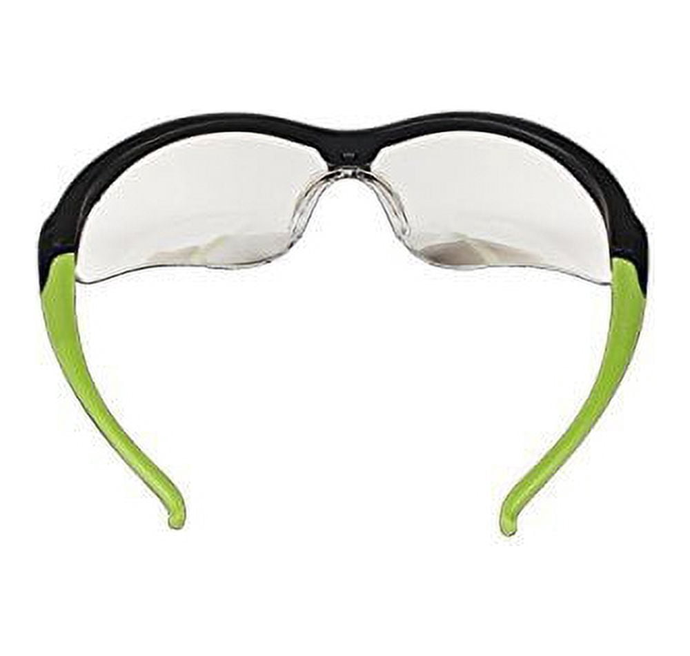 Jackson Safety 38480 V30 Nemesis Small Safety Glasses, Indoor/Outdoor Lenses  with Black Frame and Green Tips Pack of 12