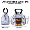 thumbnail image 5 of Pioneer Flower Floral Print Pattern Drawstring Lunch Bag Women - Drawstring Lunch Bag Insulated for Work Office - Stain-Resistant Large Lunchbags for Women with Multi-Pockets, 5 of 6
