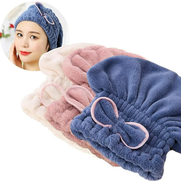 Jseng 3 Gorros De Toalla Para El Cabello De Microfibra, Extra Suaves Y Ultra Absorbentes, Gorros De Secado Rápido Para El Cabello, Toalla, Envoltura De Turbante Para Cabello Mojado Para Mujeres