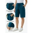 thumbnail image 2 of OHHSHEEN Women's Comfy Bermuda Shorts - Elastic Drawstring Waist, Utility Pockets, Summer Casual, 2 of 6