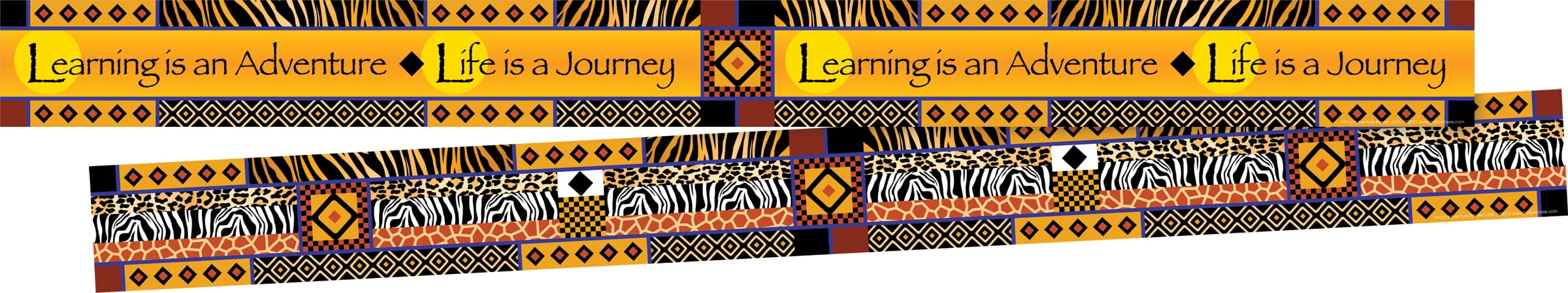 Barker Creek Double-Sided Border, Africa, for Bulletin Boards, Reception Areas, Halls, Break Rooms, Office, School, Home Learning Decor, 3” x 35’ (943)