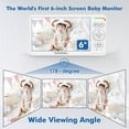 thumbnail image 3 of HelloBaby Monitor de bebé con cámara y audio, primer monitor de cámara para bebé con pantalla IPS de 6 '', sin WiFi, batería de 30 horas, ECO, VOX, conversación bidireccional, visión nocturna, 1000 pi, 3 of 5