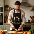 thumbnail image 4 of ZZHZGZ on Sale Kitchen Aprons with Pockets – Proof Cooking Apron with Hand Wiping Towels Adjustable Chef Aprons for & for Home Bbq Restaurant Café Use, 4 of 4