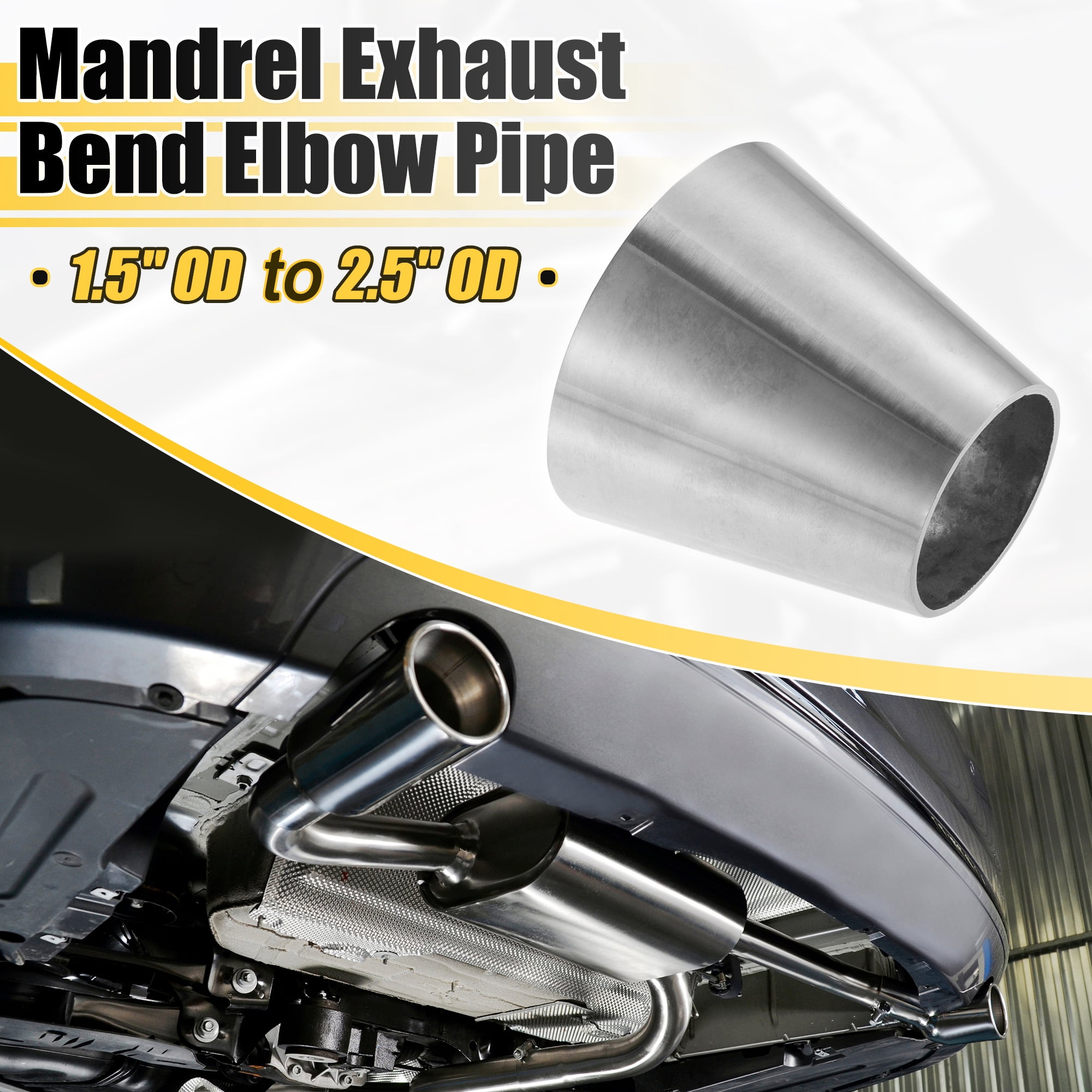 Unique Bargains Car Mandrel Exhaust Bend Elbow Pipe Concentric Reducer 1pcs 1.5"-2.5" OD