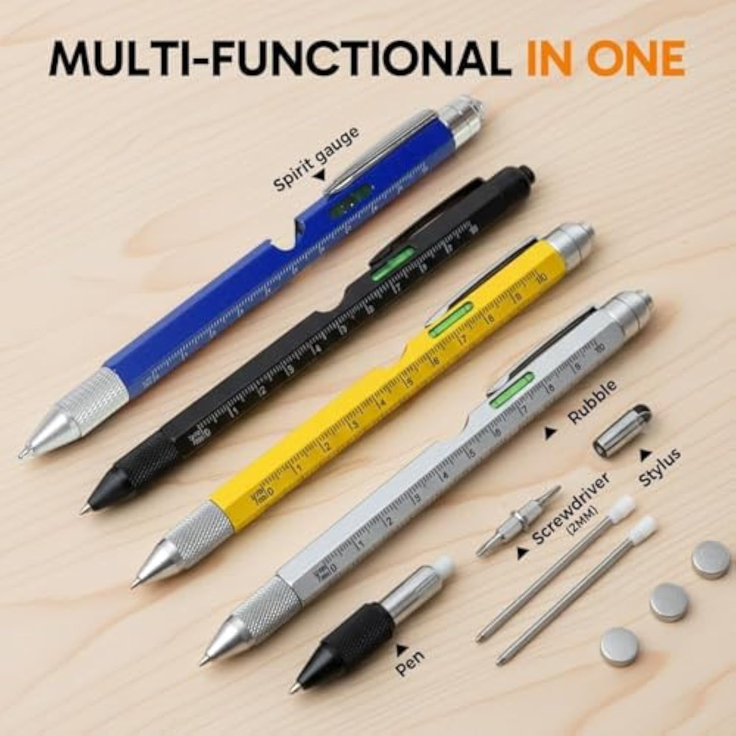 One Pen Nine Functions, 9 In 1 Multitool Pen, Multi Tool Pen Set, Cool Gadgets, White Elephant Gifts For Adults