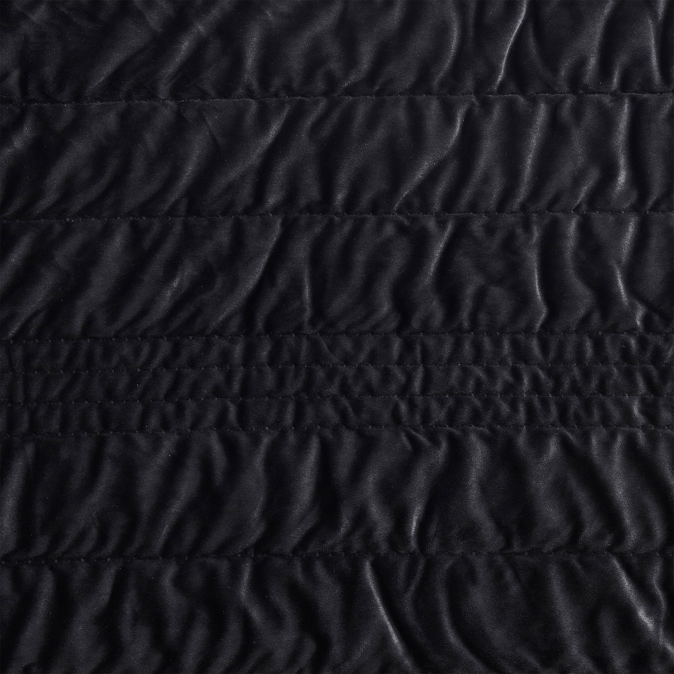 Mainstays Solid Black Zig Zag Stripe Reversible Crystal Mink Pillow Shams, King (2 Count)