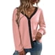 thumbnail image 1 of Cárdigan para Mujer Top con Cuello en V Diseño de Empalme a Cuadros Walf Manga con Hombros caídos Top de Mujer con un Solo Pecho para el hogar al Aire Libre Rosa Desnudo L, 1 of 6