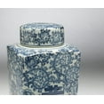 thumbnail image 3 of Zeckos AA Importing 59744 Antiqued Pale Green And Blue Square Jar With Lid, 3 of 3
