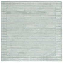 SAFAVIEH Marquee Linda Geometric Area Rug, Turquoise/Grey, 6' x 6' Square