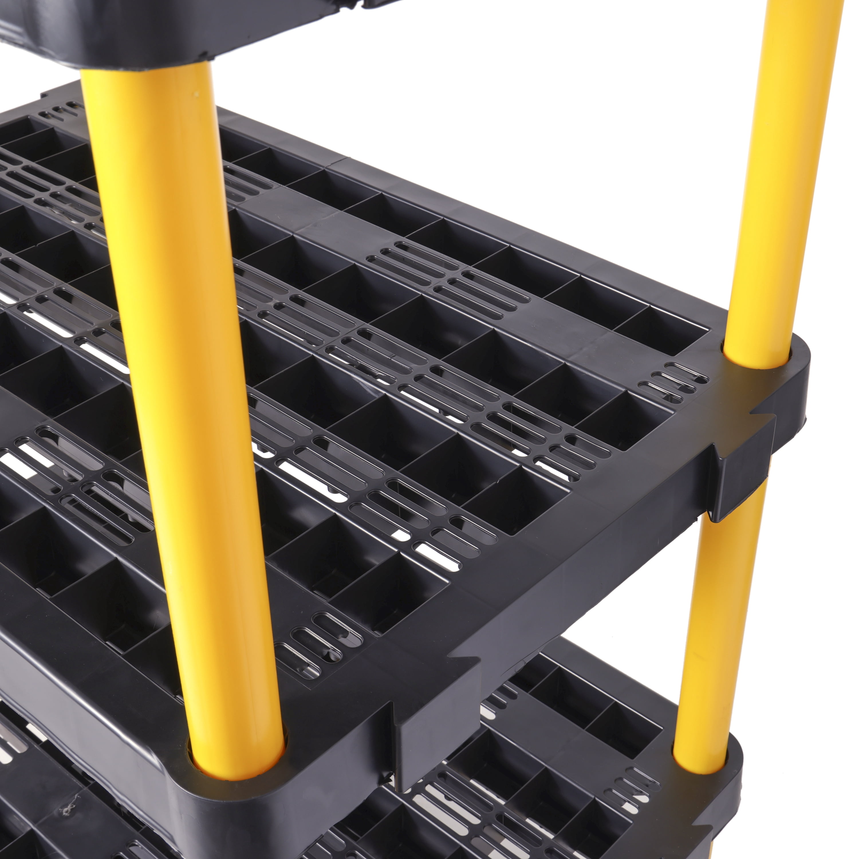Gracious Living Premium Fixed Height 5 Shelf XL Heavy Duy Black/Yellow
