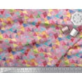 thumbnail image 2 of Soimoi Rayon Crepe Fabric Triangle Geometric Decor Fabric Printed Yard 46 Inch Wide, 2 of 3