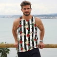 thumbnail image 6 of Pofeuu Rose Flowers Print Men's Workout Tank Tops Sleeveless Muscle Gym Shirt Quick Dry-Large, 6 of 7