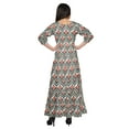 thumbnail image 3 of Moomaya Robe Maxi Évasée à Col Rond et Manches 3/4 Imprimée, Tenue Décontractée d'Été, 3 of 3