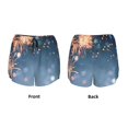 thumbnail image 5 of Lsque Gold And Blue Fireworks Printed Women's Running Shorts with Liner Pockets,Elastic Quick Dry Workout Athletic Gym Yoga Shorts,Womens High Waist Shorts-, 5 of 9
