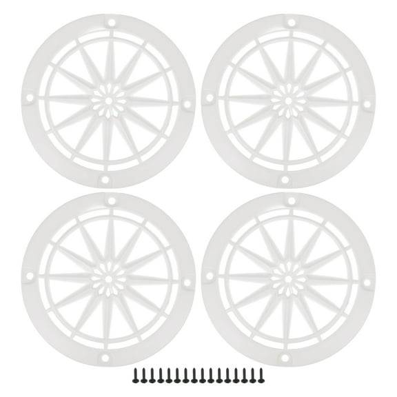 Unique Bargains 4 Pcs 3" Car Speaker Grills Cover Round 3 Inch Audio Subwoofer Protector with Mounting Screws ABS White