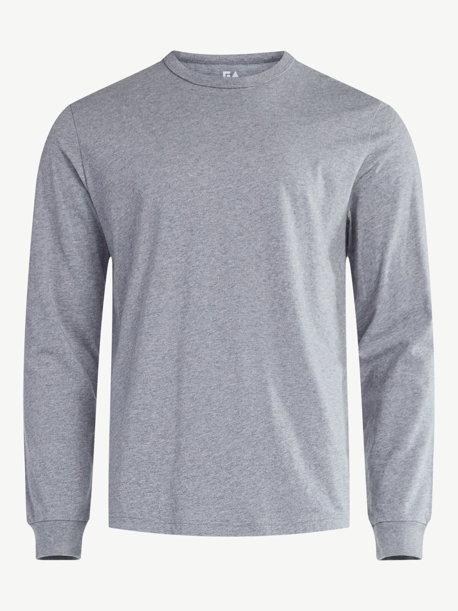 Free Assembly Men's Everyday Cotton Tee with Long Sleeves, Sizes XS-3XL