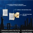 thumbnail image 2 of Gem Stone King 14K Yellow Gold Lab Grown Diamond Stud Basket Setting Earrings for Women Men | 1.30 Cttw | Gemstone April Birthstone | Emerald Cut 6X4MM | Double Notch | Gold Earrings for Women Men, 2 of 6