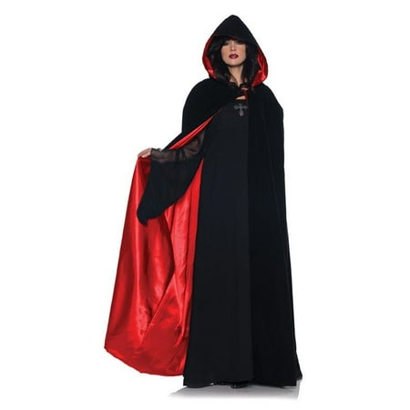 Adult Velvet and Red Satin Deluxe Cape