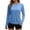 Blue, variant on Women's UPF50+ Rash Guard UPF Long Sleeve Swimsuits Top UV Sun Protection Side Ruched Swim Shirts for Woman