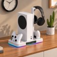 thumbnail image 7 of Cooling Stand for Xbox Series X/S Console with Controller Charging Dock and Headset Holder, Xbox Series Accessories, Cooler Station System,White, 7 of 7