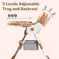 thumbnail image 6 of HENG CO. 4-in-1 High Chair for Babies and Toddlers, Convertible Baby High Chair, Double-Layer Tray & Toy Rack, PP+Steel Frame, for 6-36 Months, Brown, 6 of 10