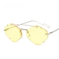 thumbnail image 4 of Gafas de sol sin marco de metal modernas de pasarela, gafas de sol personalizadas para hombres y mujeres, montura pequeña irregular 6604, 4 of 5
