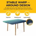 thumbnail image 4 of Teal Blue Ombre Table Cloths for 4 Foot Rectangle Tables, Modern Abstract Art Texture Patio Waterproof Elastic Fitted Tablecloths, Washable Rectangular Table Cover for Camping, 4 of 8