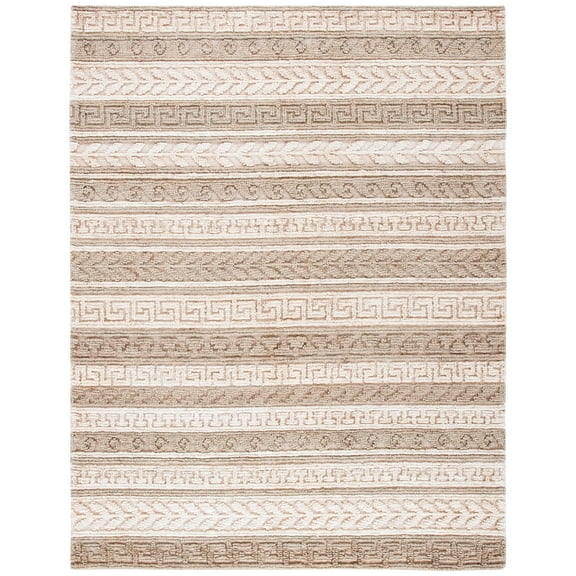 SAFAVIEH Natural Fiber Sonam Striped Area Rug, Green/Ivory, 8' x 10'