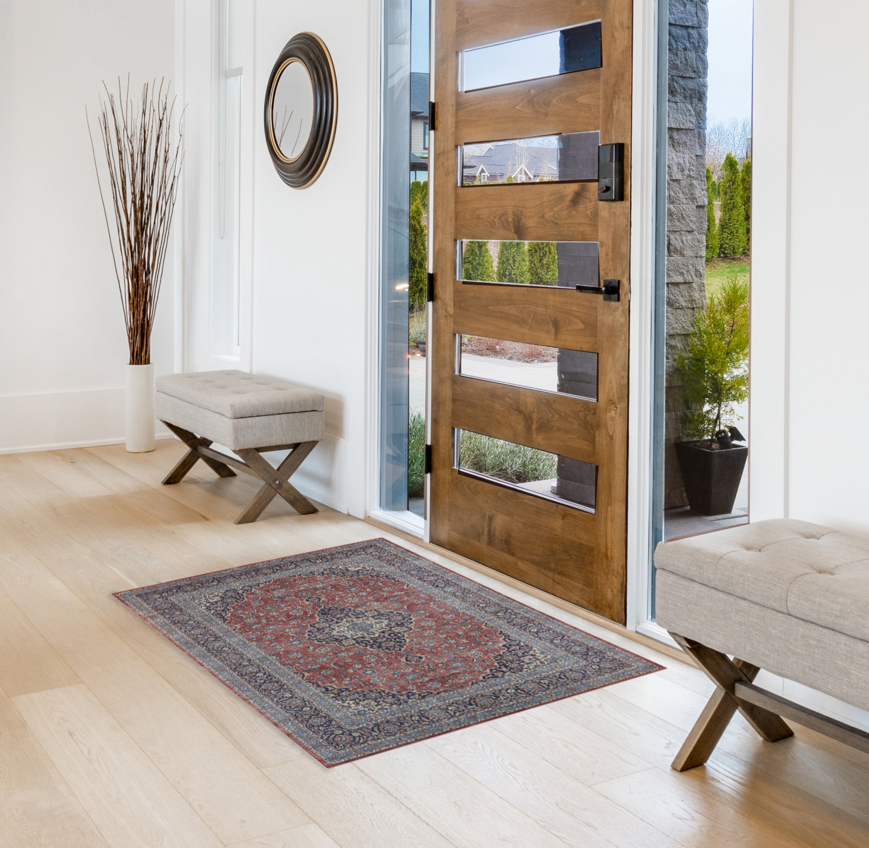 Multi Medallion Washable Skid-Resistant Area Rug, 2' 7.5" x 4' 2"
