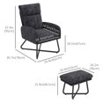 thumbnail image 3 of HOMCOM Chaise d'appoint moderne avec fauteuil ottoman, gris foncé, 3 of 10